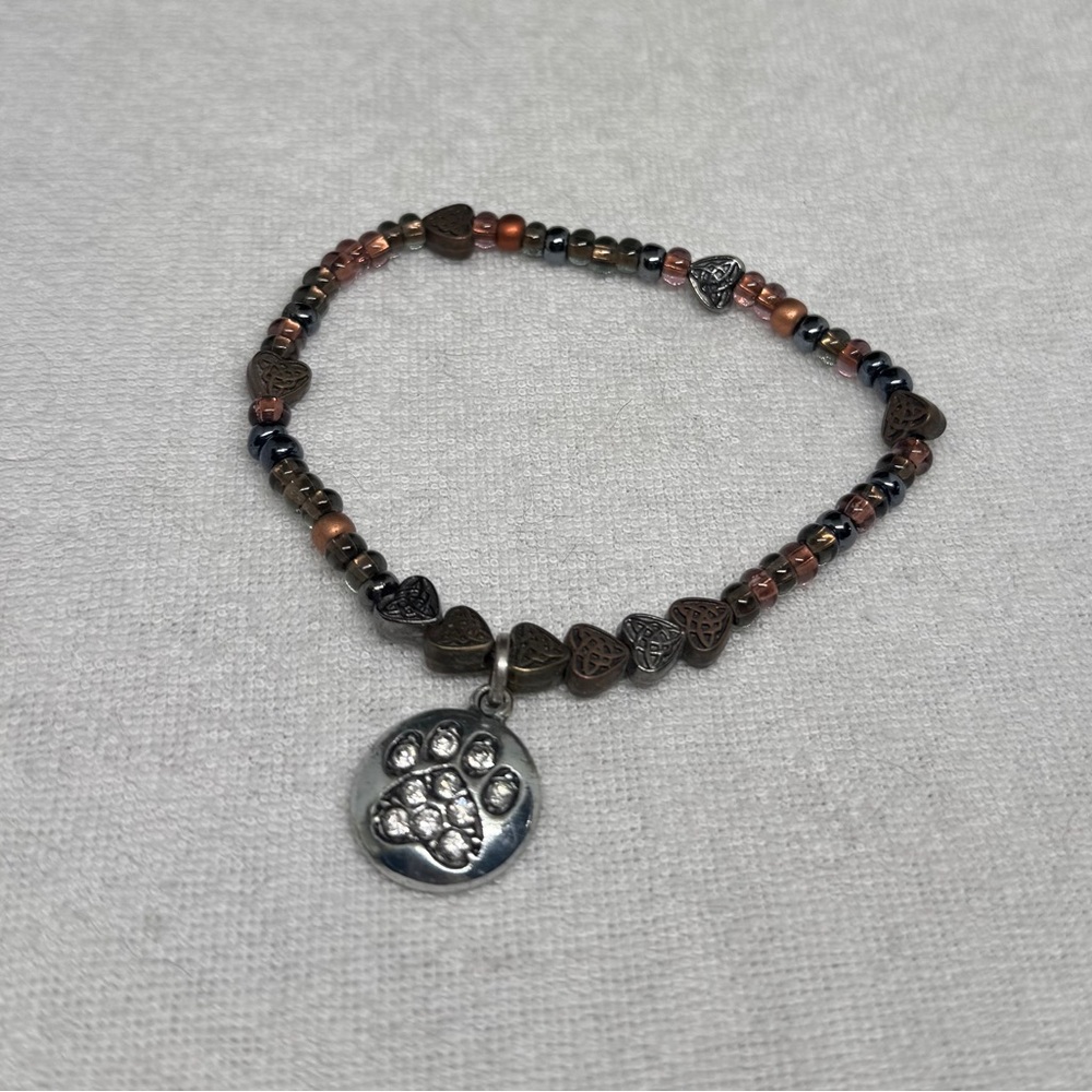 Paw Charm Beaded Bracelet